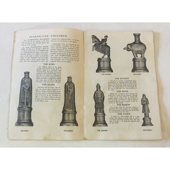 Vintage 1947 Royal Game of Chess Florentine Chessmen Instruction Booklet Only - Picture 2 of 8